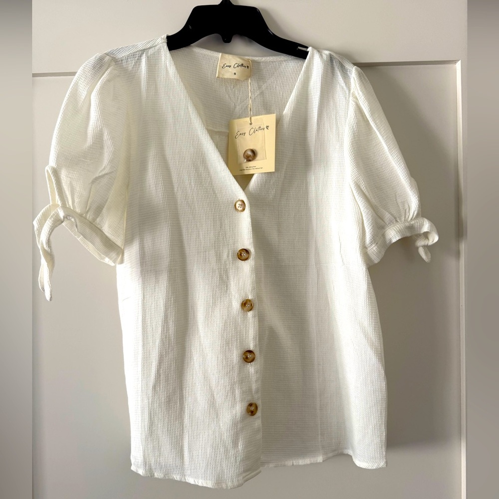 NWT Easy Clothes Ecru Arya Blouse, size small